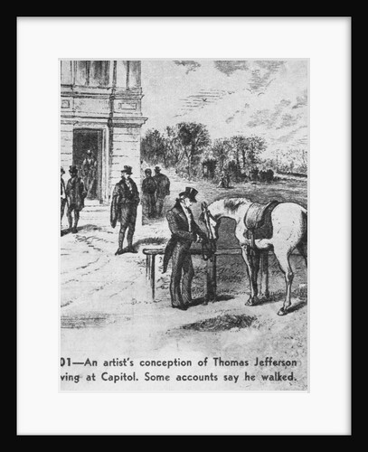 Illustration Depicting Thomas Jefferson Arriving at His Inauguration by Anonymous