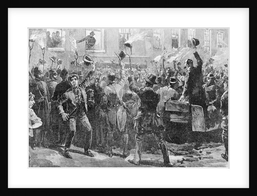 Mr. W. O'Brien, M.P., Addressing the Midnight Meeting at Woodford Engraving by Anonymous