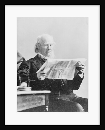 Horace Greeley Reading New York Sun Newspaper by Anonymous