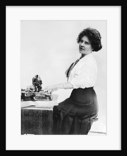 Woman Typing by Anonymous