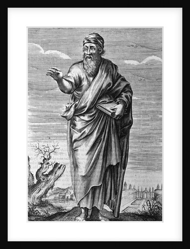 Illustration of Pythagoras Holding Book by Anonymous