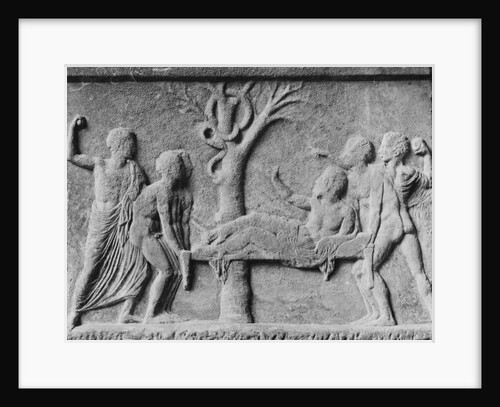 Stone Drawing of Nurses and Sick Patient at Tree by Anonymous