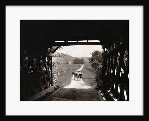 Horse and Buggy Viewed Through Covered Bridge by Anonymous