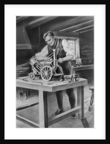George Stephenson Making Model by Anonymous