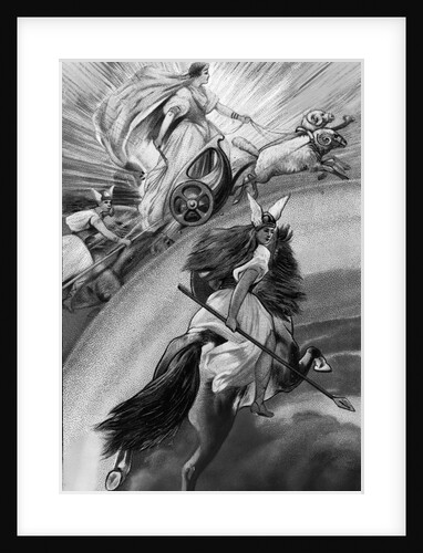 Lithograph Of Frigg And Valykyries by Anonymous