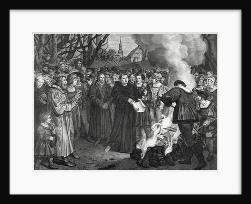 Martin Luther Burning Papal Bull by Anonymous