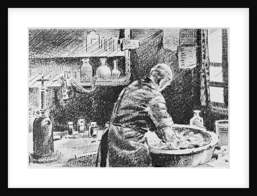 Illustration of Ignaz Semmelweis Washing Hands before Operating by Anonymous