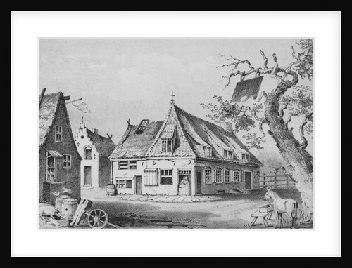 Exterior of Dutch Cottages with Church and Grounds by Anonymous