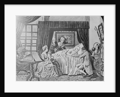 Illustration of Benjamin Franklin on His Death Bed by Anonymous