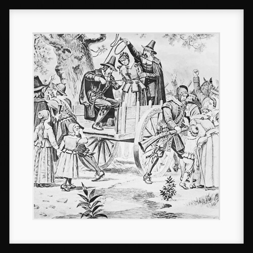 Drawing of Bridget Bishop Being Hanged for Witchcraft by Anonymous