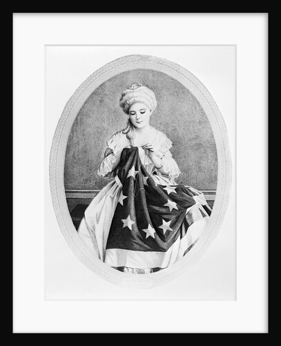 Illustration of Betsy Ross Sewing Flag by Anonymous