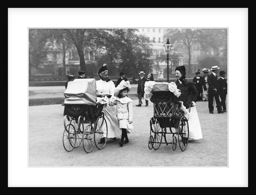 Nannies and Children Strolling in Park by Anonymous