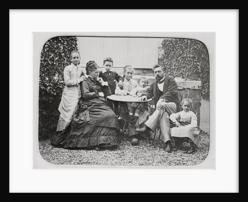 Portrait of Gustave Eiffel and Family Members on Lawn by Anonymous