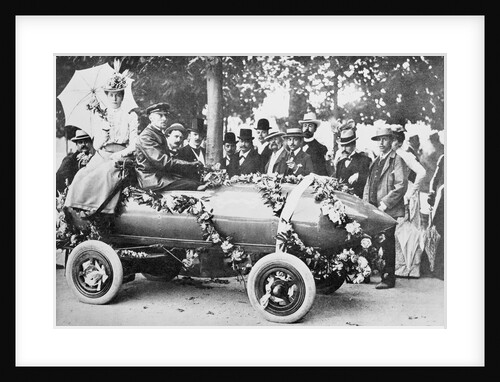 Driver Jenatzy Posing in His Electric Racing Car by Anonymous