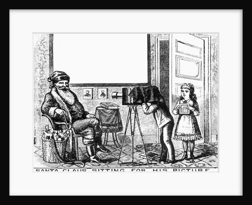Santa Seated For Photographing/Woodcut by Anonymous