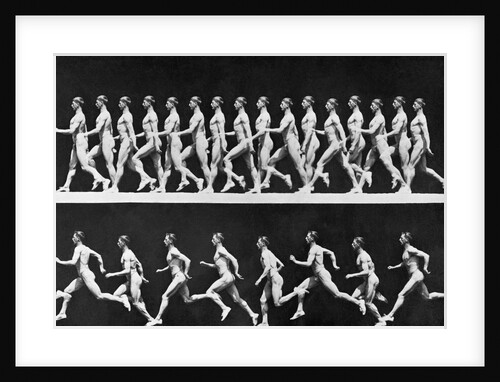 Sequential Frames of Nude Man Walking and Running by Anonymous