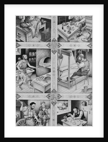 Medieval Craftsmen at Work by Anonymous