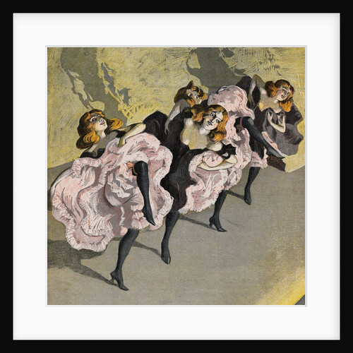 Four Girls Dancing Cancan by Anonymous