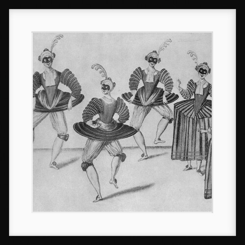 Drawing Depicting Dancing Caricatures in Costume by Anonymous