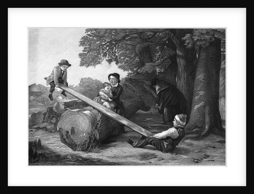 Children Playing on See-Saw by Anonymous