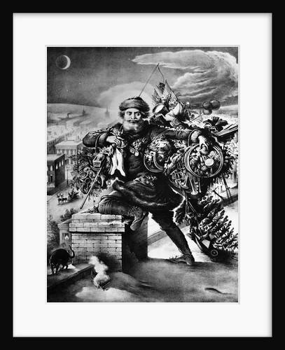 Russian Christmas Card W/Santa,Weapons by Anonymous