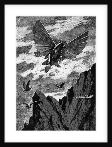 Illustration of a Jules Verne Flying Machine by George Roux