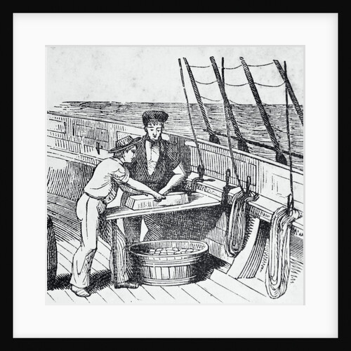 Illustration of Men Working on Whaling Ship by Anonymous
