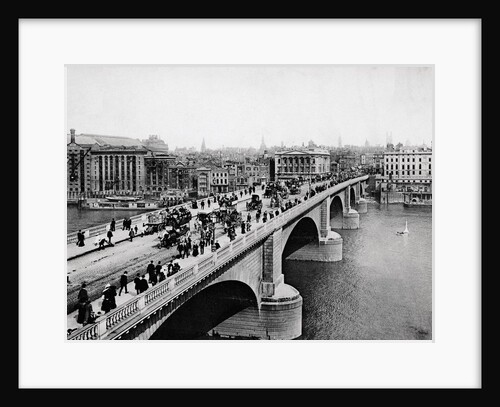 Pedestrians and Vehicles Crossing Bridge by Anonymous