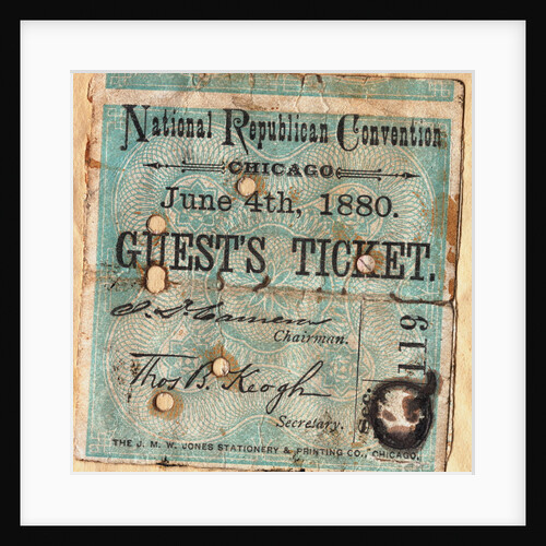 Display of the 1880 National Republican Convention Ticket by Anonymous