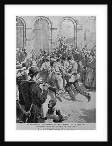 Print Showing Italians Being Lynched in New Orleans by W.E. Leigh