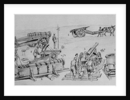 Soldiers Utilizing Different Types of Artillery on Field by Anonymous