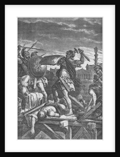 Print of Horatio Cocles Holding the Sublican Bridge by Anonymous