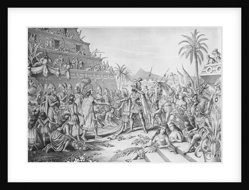 Entrance of Cortez into Mexico Lithograph by Anonymous