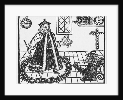 Woodcut of Dr. Faustus Conjuring Mephistopheles by Anonymous