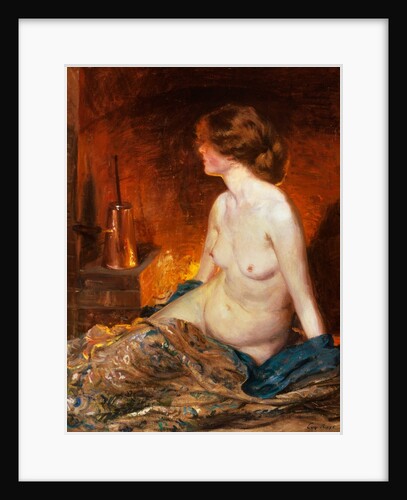 Nude Figure by Firelight by Guy Rose