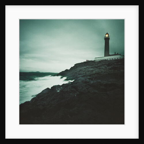 Lighthouse Beacon During a Storm by Anonymous