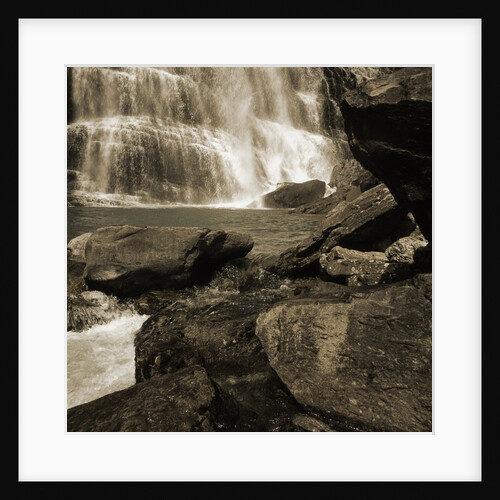 Outcrops and Waterfall by Anonymous
