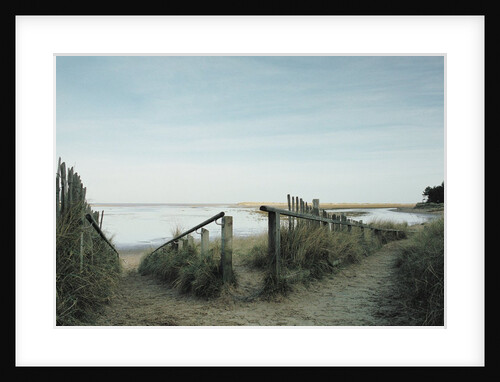 Railing Converging on a Beach by Anonymous