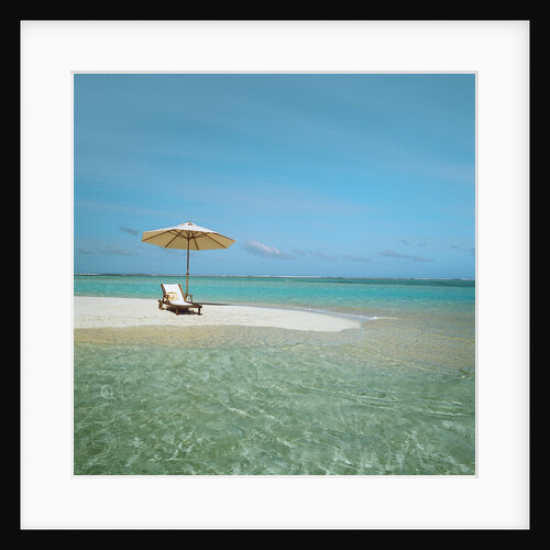 Umbrella and Beach Chair on the Beach by Anonymous