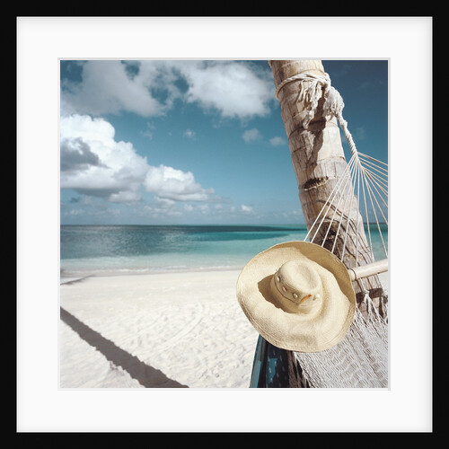 Straw Hat and Hammock at the Beach by Anonymous