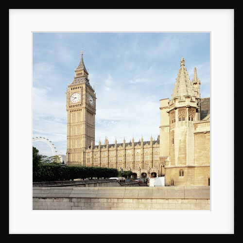 Westminster and Big Ben with Millennium Wheel in the background by Anonymous