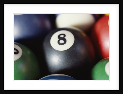 Balls on a pool table by Anonymous