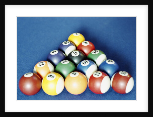 Balls on a pool table by Anonymous