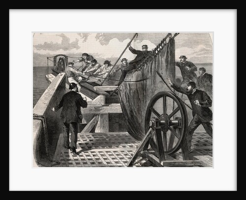 Men Hoisting Cable from Aboard Ship by Anonymous