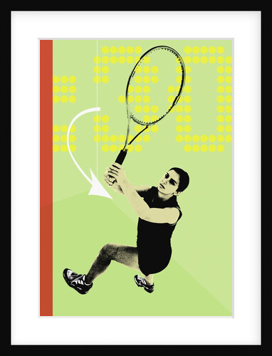 Tennis action by Anonymous