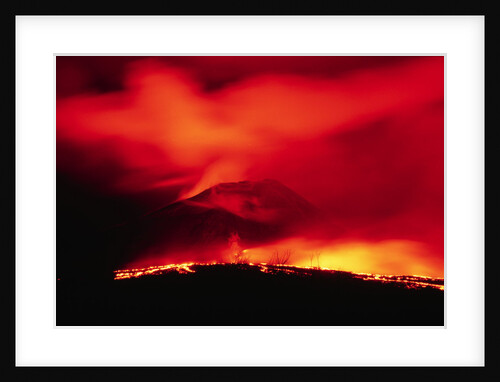 Lava Spilling from Kilauea at Night by Anonymous