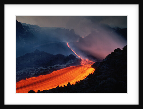 Lava Flowing from Mount Etna by Anonymous
