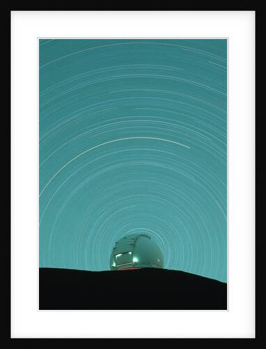 Canada-France-Hawaii Telescope with Star Trails by Anonymous