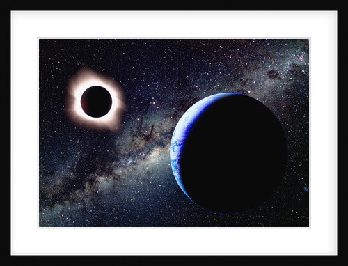 Earth and Total Eclipse Seen from Space by Anonymous