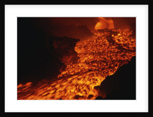 Glowing Lava in a Sicilian Valley by Anonymous